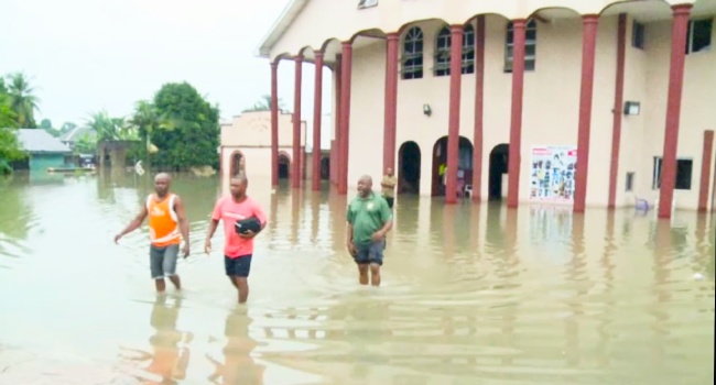 Rivers Church Flood Exposes Drainage Crisis Amid NiMet Warning 2 Rivers Church Flood 3