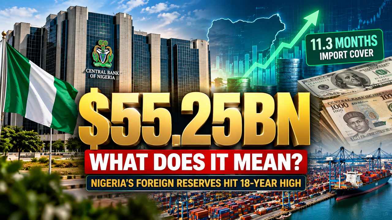 $55.25bn foreign reserves as Nigeria reaches an 18-year high