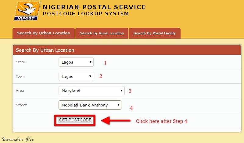 Nigeria digital postcode app showing building location